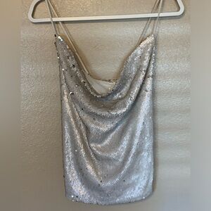 NWT Listicle sequin spaghetti strap top size M